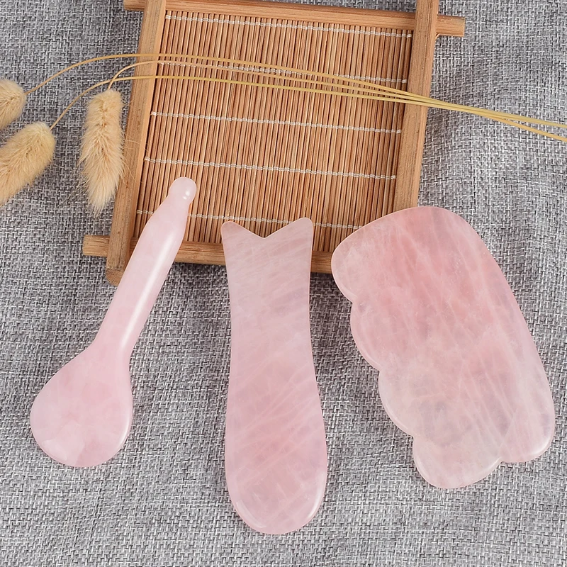 3 pcs/set Facial Massage tool rose quartz Women Relaxation Slimming wand Jade Acupuncture point gua sha For Health Care 3 pcs/set Facial Massage tool rose quartz Women Relaxation Slimming wand Jade Acupuncture point gua sha For Health Care