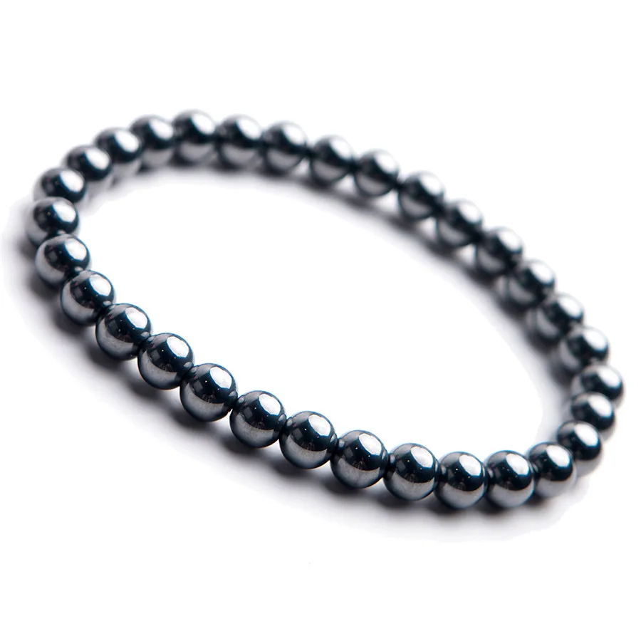 

6 мм натуральный терагерцовая браслет с волной для мужчин и женщин с украшением в виде кристаллов исцеления Подарочный удачи стрейч Круглый бисер драгоценный пряди AAAAA