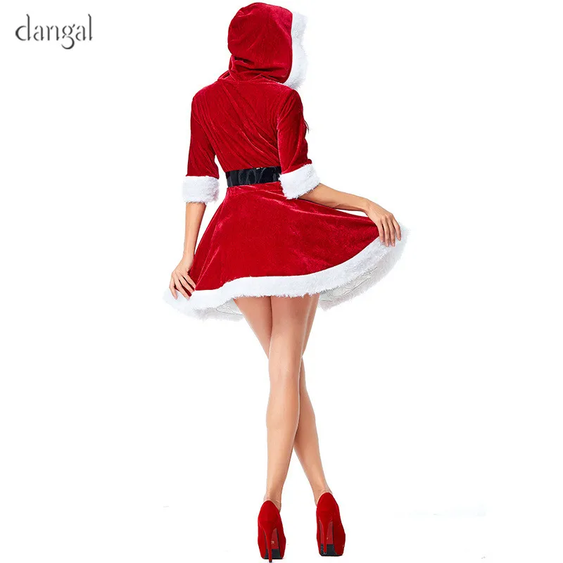 Dangal, новинка, красное милое рождественское платье для взрослых+ носки, костюмы, костюм Санта Клауса для рождественской вечеринки, танцевальные костюмы