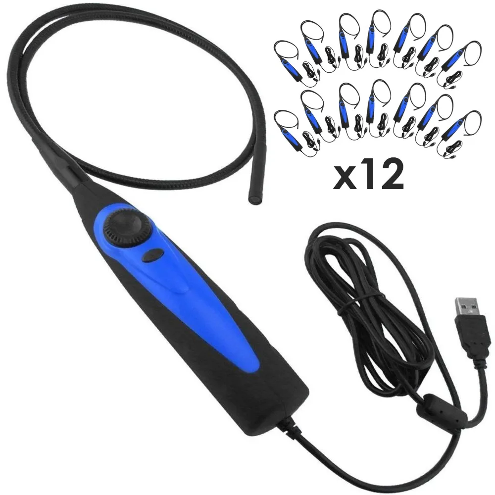 

12 pieces x USB 1.1 or 2.0 Interface Video Inspection Endoscope Borescope 830mm Flexible Tube w/ 7mm Camera Head , lot of 12