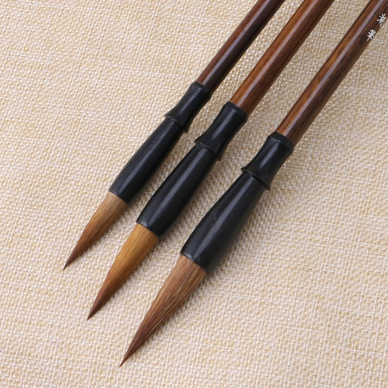 1 Pza pinceles de caligrafía china pluma Lobo cepillo de escritura de pelo mango de madera talla M 1 Pza pinceles de caligrafía china pluma Lobo cepillo de escritura de pelo mango de madera talla M