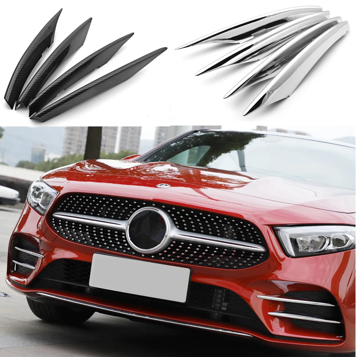

Для Mercedes Benz A класс W177 A180 A200 передние противотуманные фары светильник накладка ленты Стикеры ABS хромированные аксессуары для стайлинга автомобилей 4 шт./компл.