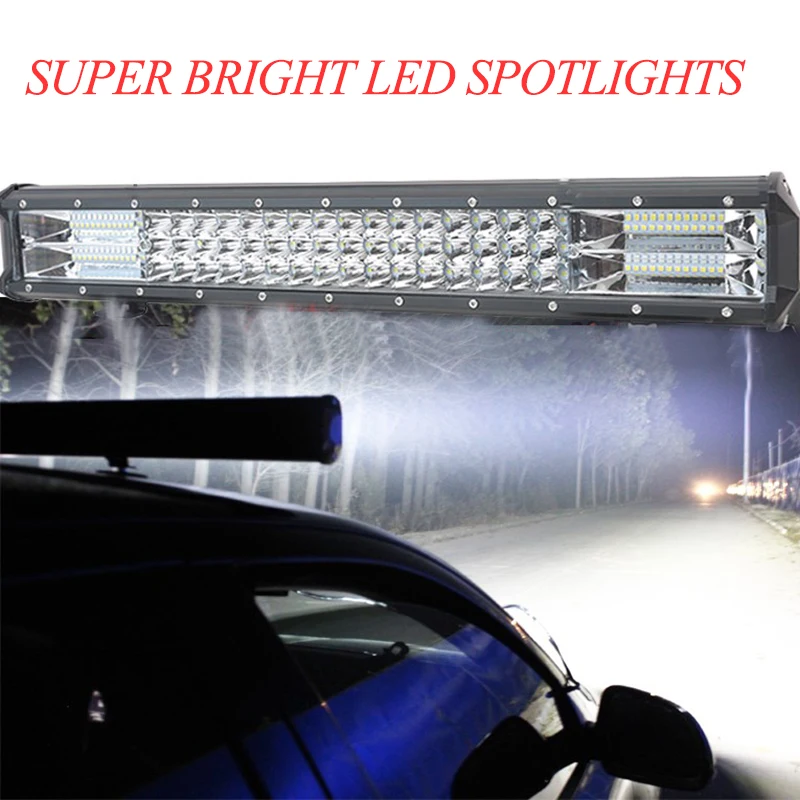 Car LED Light Bar Headlight Bulb 12V 288W spotlights automobile 6000k