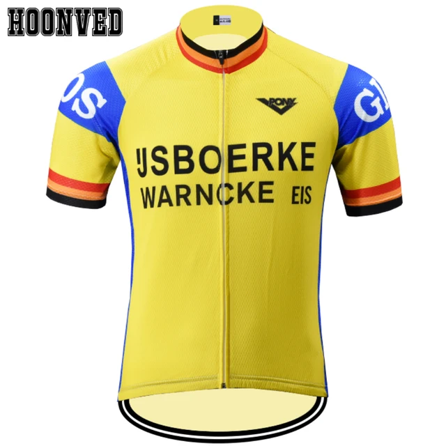 Special Offers The Tour de France Go Pro racing Man Retro yellow Cycling Jersey Short Sleeves Clothing Riding sweater maillot ciclismo hombre