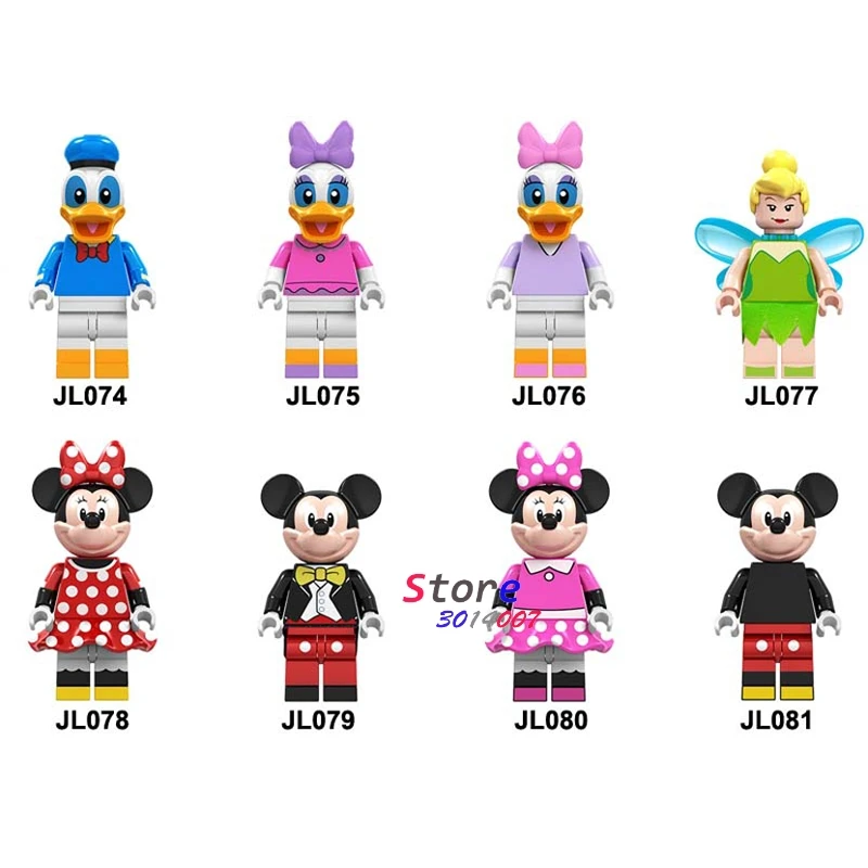 

Single Building Blocks Cartoon DAISY DUCK TINKER BELL Minnie MOUSE Mickey Link Game toys for children