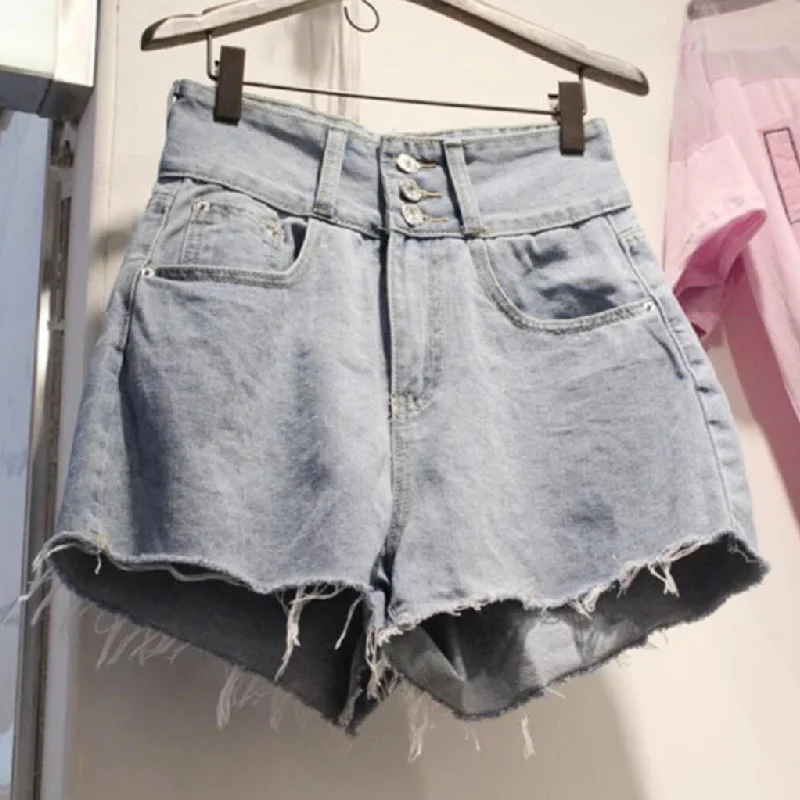 Korean Solid Fur Single breasted Women's Shorts 2018 New Summer All