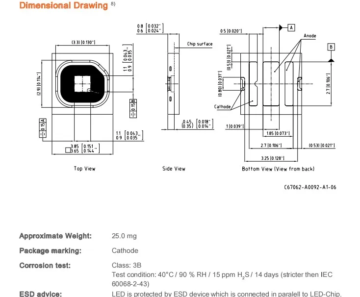 50 шт./лот OSLON черный плоский LUW Red617nm 620nm 625nm 630nm LR H9PP 3 Вт диод для автомобильного освещения