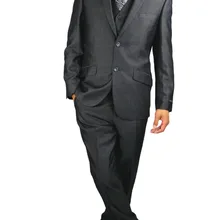 Вечерние смокинги, серые, 2 пуговицы, с отворотом, 3 предмета(куртка+ штаны+ жилет), модные, Terno Masculino, красивые, последние, пальто, брюки, мужские костюмы