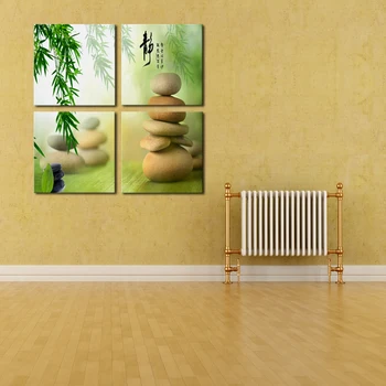 

Unframed 4 Panels Bamboo Stone Scenery Picture Print Painting Modern Canvas Wall Art for Wall Decor Home Decoration Artwork