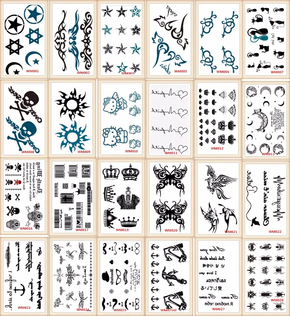 20 Models Lot Tattoo Sex Products Temporary Tattoo For Man And Woman Waterproof Stickers In 