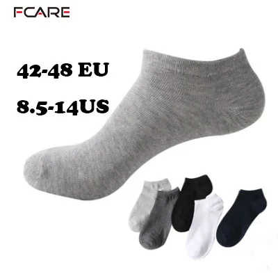 

Fcare 10PCS =5 pairs 42-48EU plus size XXXL Men's Solid Color Combed Cotton Socks men's boat low cut invisible socks