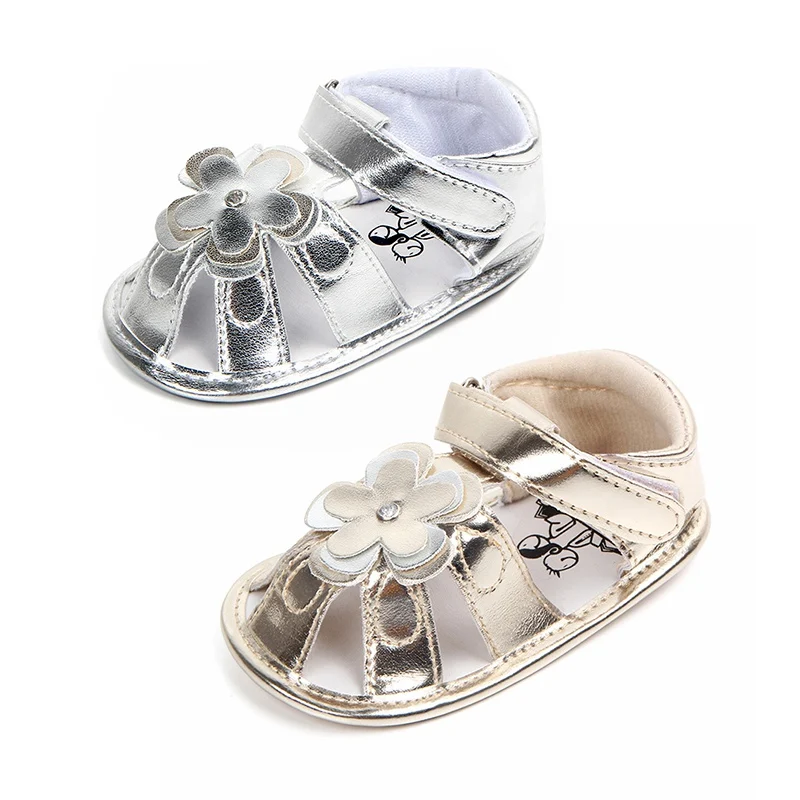  Flower PU Baby Girl Sandals Summer Newborn Fashion Sandals Children Princess The First Walker