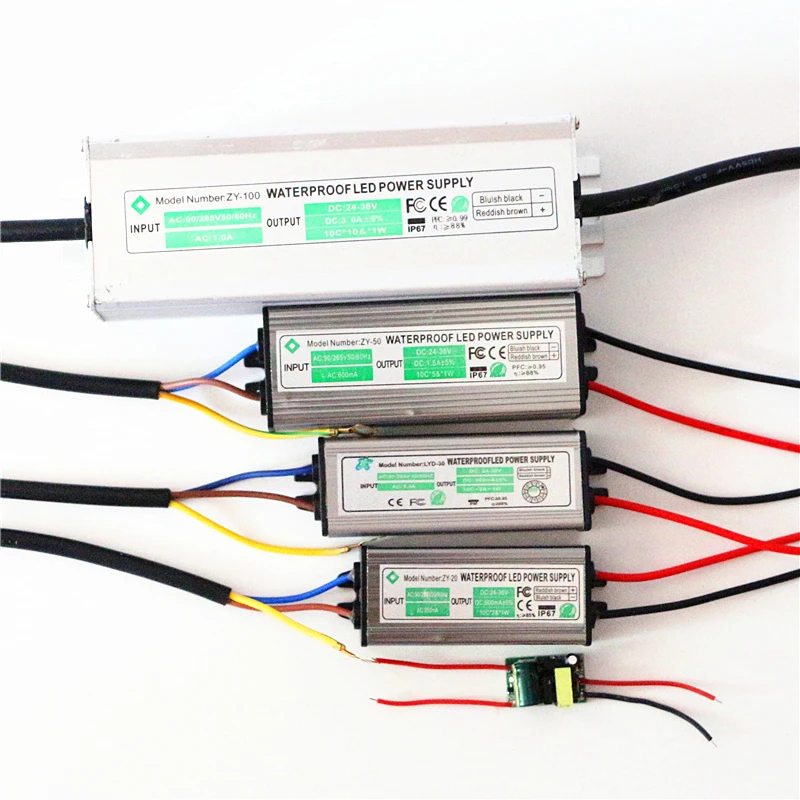 

AC 85-265V to DC 12V 24-38V 10W 20W 30W 50W 100W Power Supply Floodlight LED Driver Lighting Transformer IP67 Waterproof Adapter