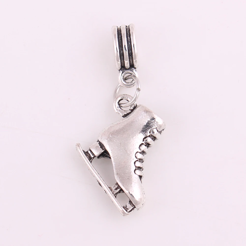 

ice skates Running Girl Artist Paint Palette Police Badge Dangle Beads fit Charm Bracelet DIY Bracelet Making Jewelry