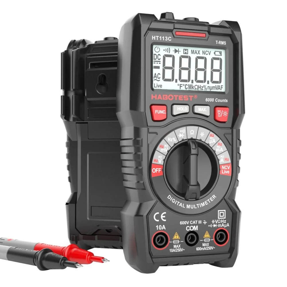 

HABOTEST HT113C Digital Mini Multimeter DC/AC Voltage Current Meter Handheld Voltmeter Ammeter Diode NCV Tester Auto Range