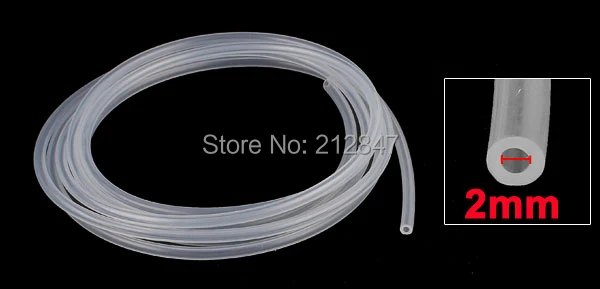2mm x 4mm Silicone Vacuum Translucent Tube Beer Water Air Pump Hose Pipe 5 Meters Long
