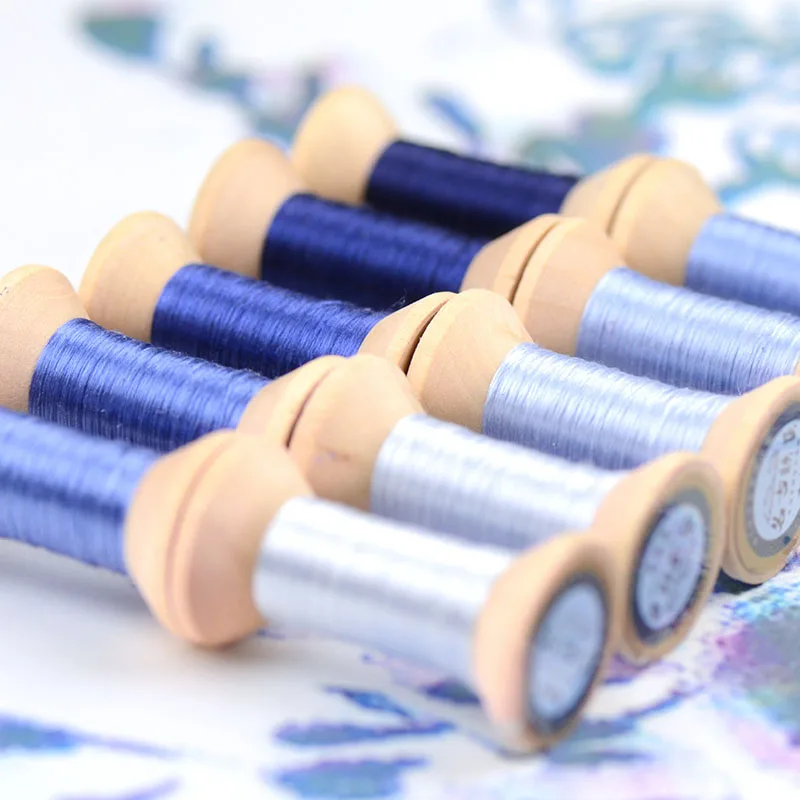 

20m Night Blue Embroidery Suzhou Embroidery DIY Common Color Silk Line Branch Manual Embroidery Spiraea Embroidery Line