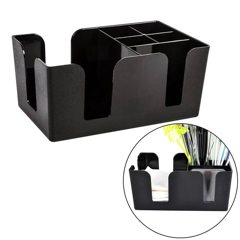

Multi-function Bar Pub Tidy Napkin Straw Storage Box Cocktail Stirrer Organizer Box Storage Condiment Holder Toilet Paper tray