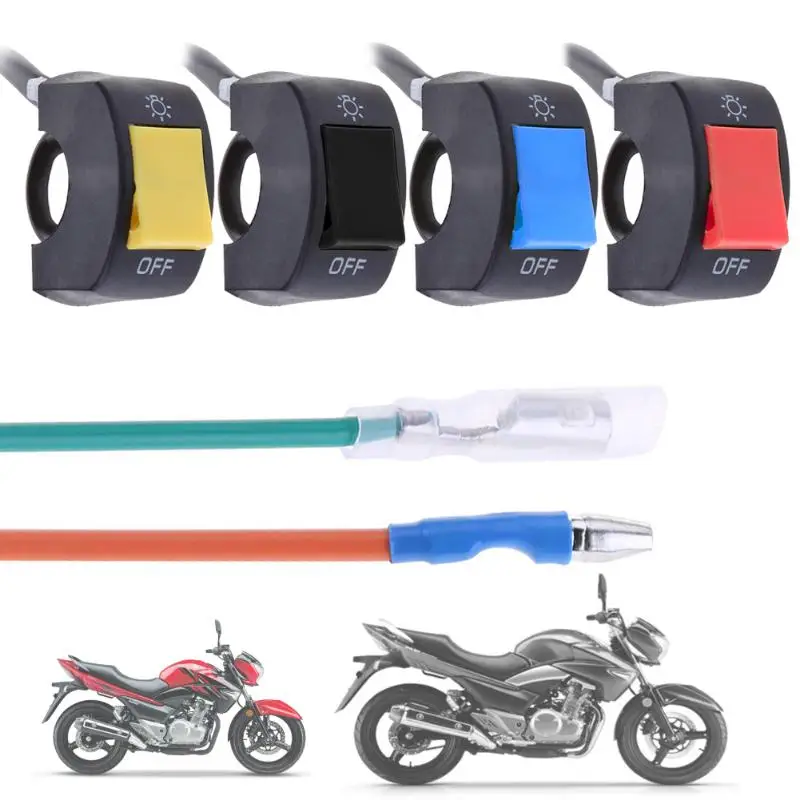 Interruptor de manillar de motocicleta de 22 mm Qiilu luz antiniebla de freno y apagado con indicador de luz