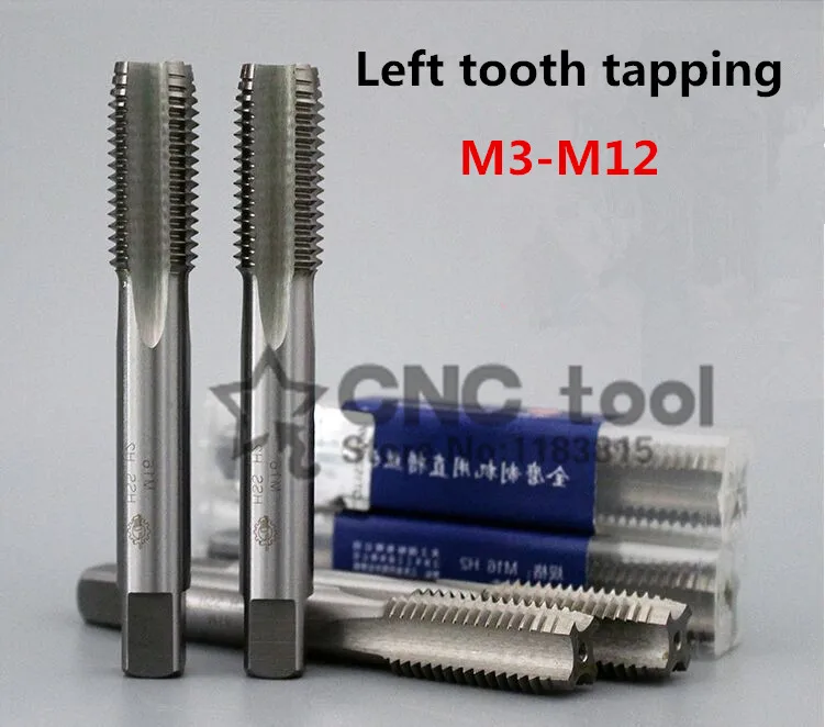 

Free delivery 10PCS M3 M4 M5 M6 M8 M8*1 high speed steel left tooth machine taps anti teeth straight fluted tap left-hand tap