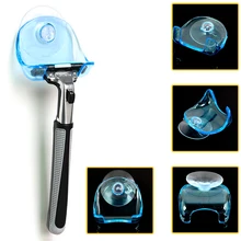 Shaver Bathroom Blue Razor 1pcs Racksuction-Cup Clear Plastic