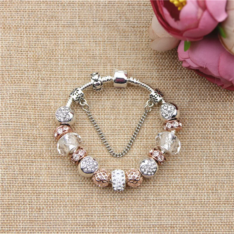 Бусины Из Белого персикового циркония Chamilia DIY модные милые Элегантные