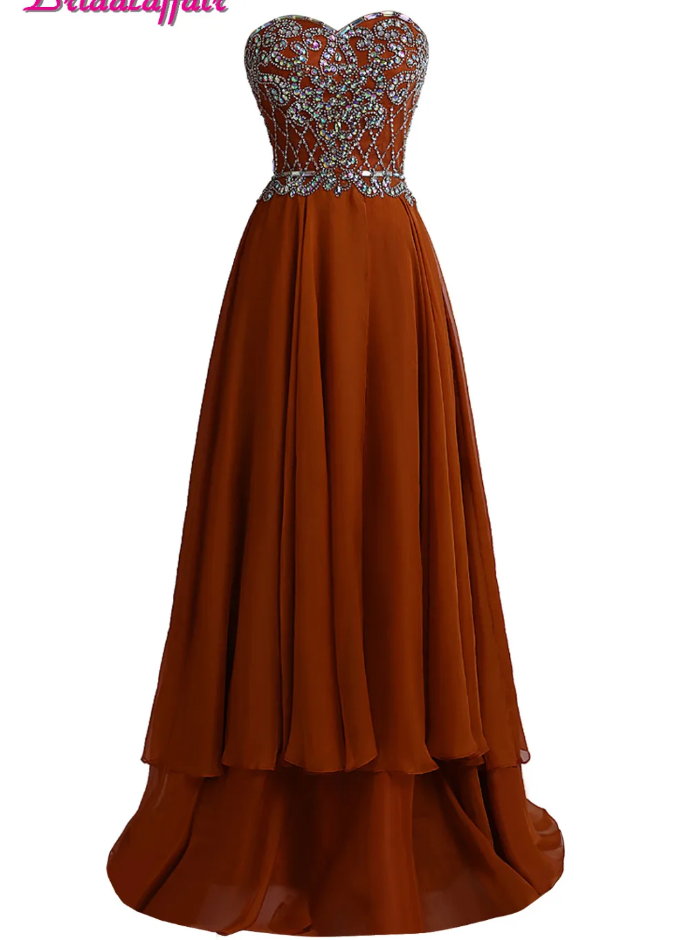 

KapokBanyan Real Photo Beads Prom Dresses 2017 Robe de soiree Chiffon Sweetheart Party Gown Sweep Train Backless Evening Gowns