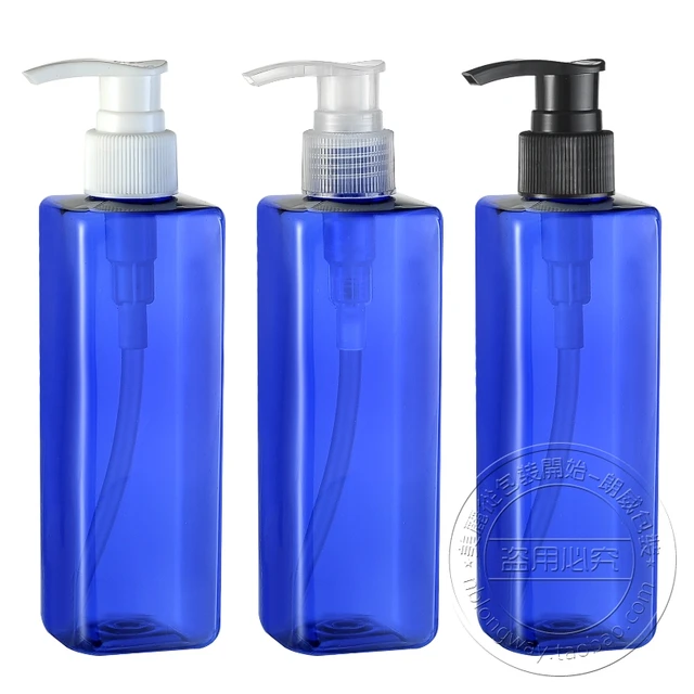 250ML Blue Square Body Lotion Bottle, Skin Care Cream Packaging Bottle