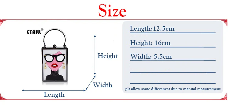 Hot Ladies Acrylic Clutch Handbags Fashion Women Evening Clutch Bag
