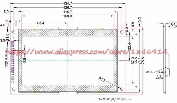 4,7 дюймовый 256X128 точечный матричный зеленый 3,3 В OLED модуль с широким температурным и низким энергопотреблением OLED большой экран