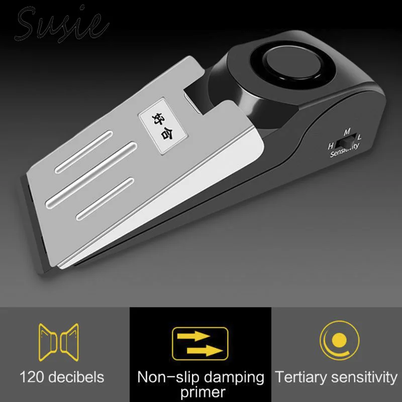 

120dB Door Stop Alarm Portable Vibration Alert Burglar Security Door Stopper Blocking System for Home Travel Wireless Safety Too