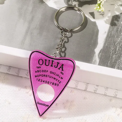 1 шт. Ouija planchette блестящая смола брелок-Шарм Ouija брелок Ouija доска Брелок Сумочка талисманы для женщин - Цвет: glitter hotpink