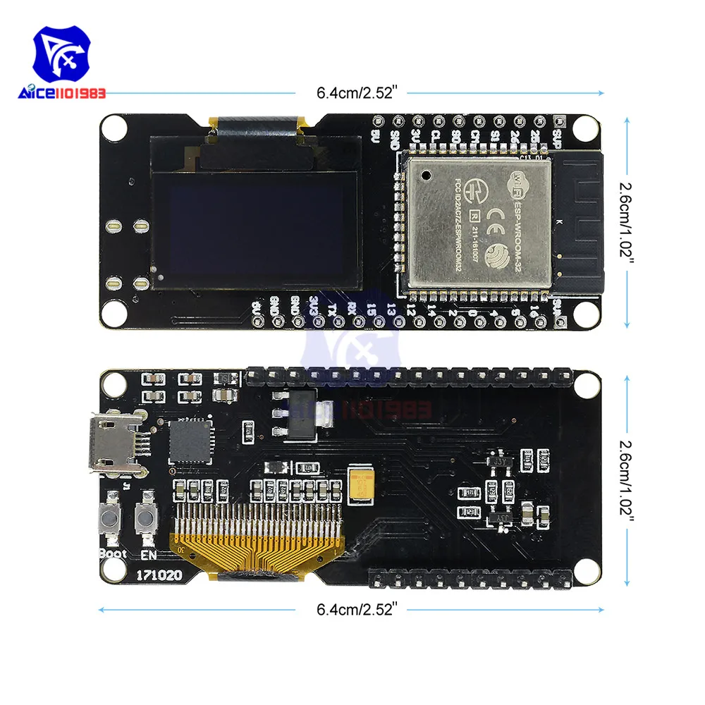 ESP32 ESP-WROOM-32 0,9" дюймовый oled-дисплей 2,4 ГГц WiFi Bluetooth двухрежимный модуль для Arduino Wemos D1 AP STA