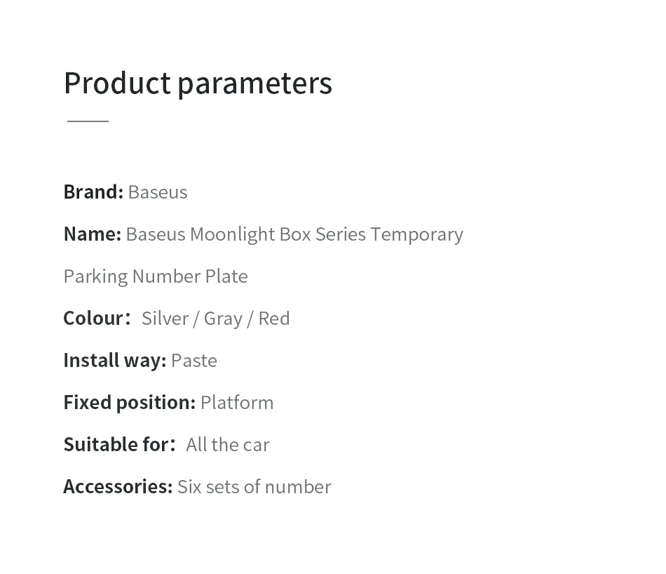 Baseus Автомобильная карточка с телефоном для временной парковки держатель телефона номер карты светящийся телефонный номер панель для парковки автомобиля-аксессуары для укладки