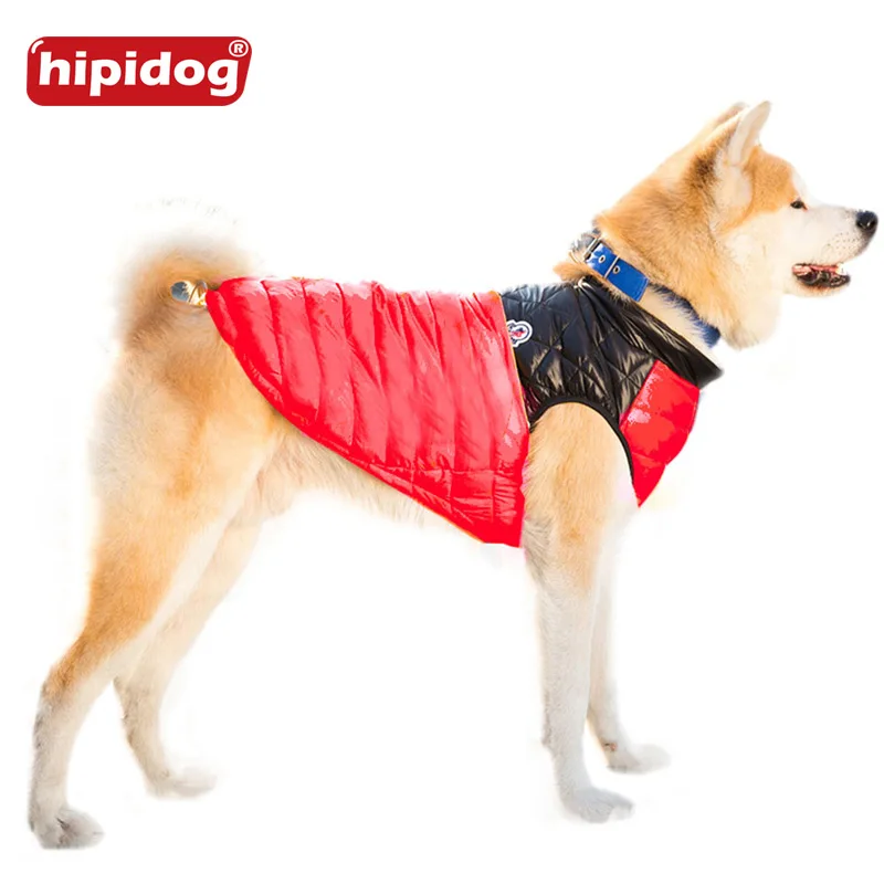 Hipidog Winter Waterproof Warm Dog Clothes Pet Quilted Padded Puffer Vest Jacket Coat for Medium