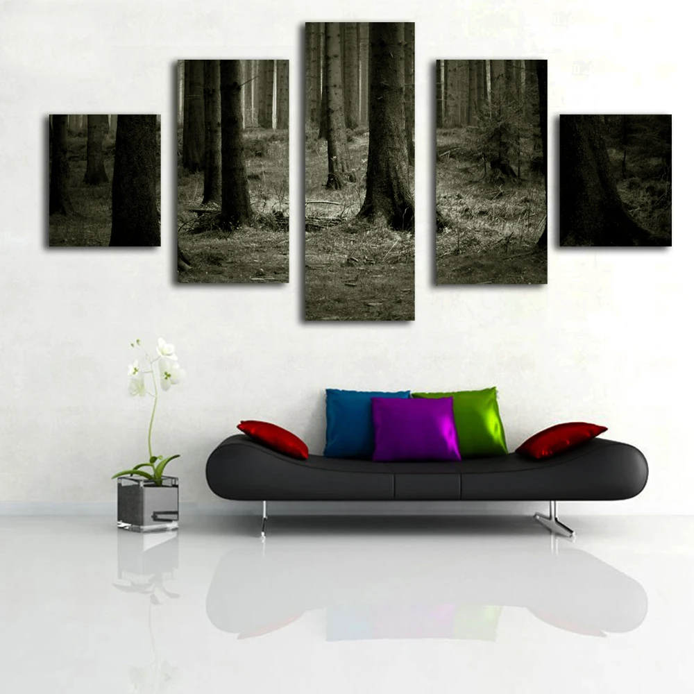 

White and black picture landscape painting on living room popular artwork