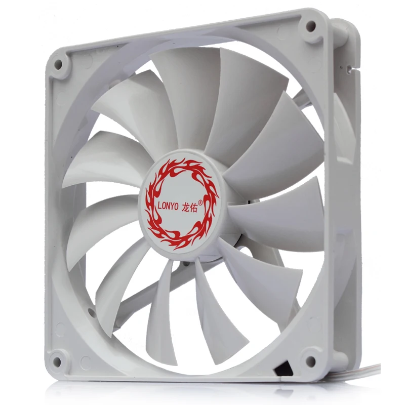 

140mm 14cm white frame white leaf fan silent hydraulic bearing, Mod 4 pin / 3 pin for computer case, CPU cooler