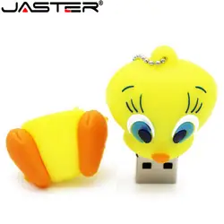 JASTER мультфильм Силиконовые флеш-диск Usb 2,0 4 ГБ 8 ГБ 64 Гб милая маленькая Желтая утка Твити Usb флешка 16 ГБ 32 ГБ Usb Memoria Usb