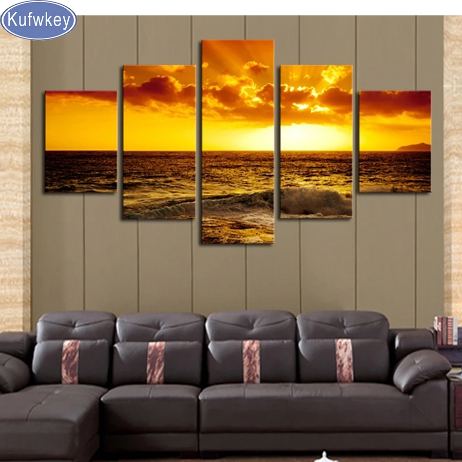 

fantasy,Full Diamond Embroidery Seascape Sunset 5D,diy Diamond Painting 5 pcs,Cross Stitch,3D,Diamond Mosaic,Christmas,image,art