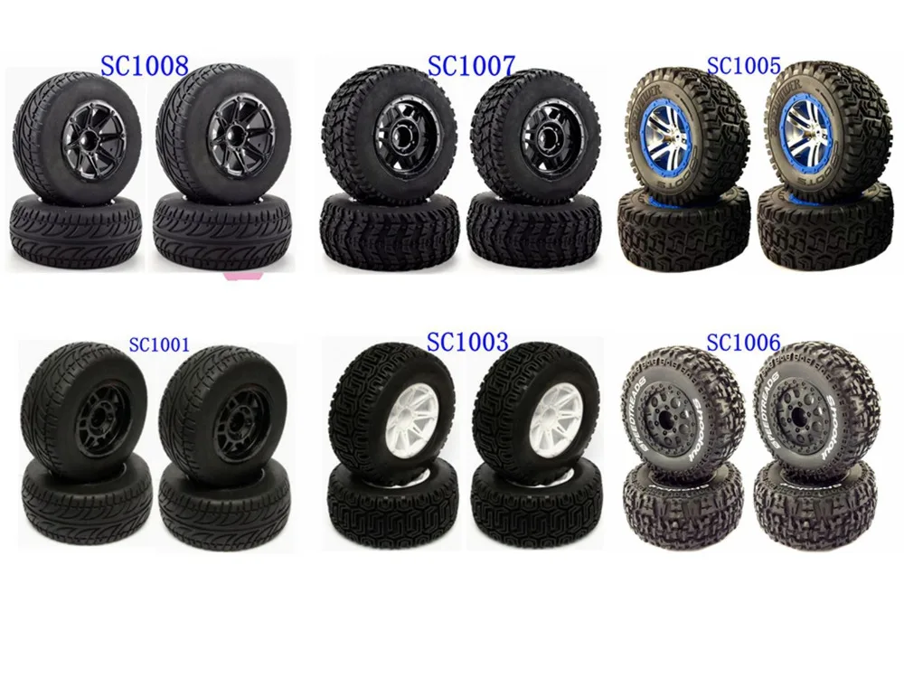 4pcs RC 1/10 Short Course Tire Tyre Set  SC Tire For TRAXXAS SlASH 29003+29506 