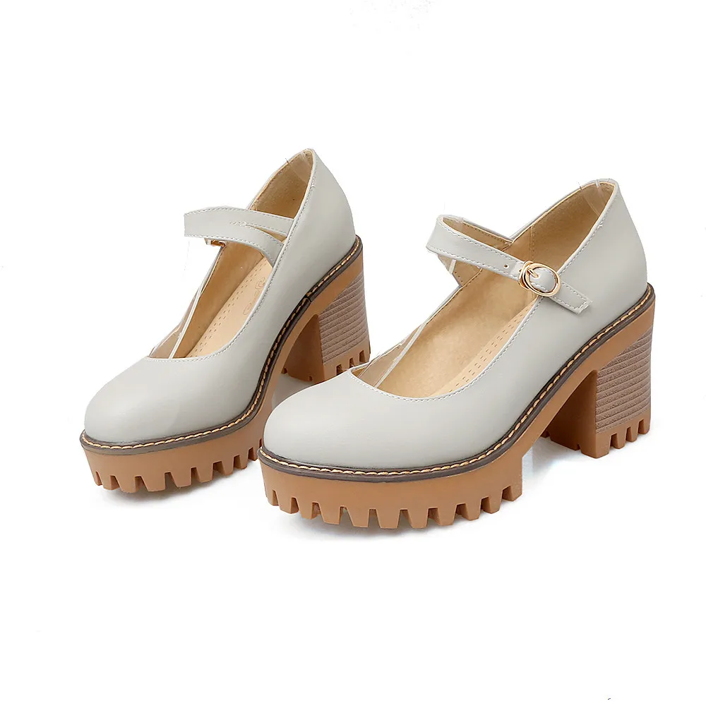 MoonMeek/ г.; обувь на платформе с круглым носком и пряжкой; элегантная обувь на высоком каблуке; Очаровательное платье; повседневные туфли-лодочки на квадратном каблуке; женская обувь