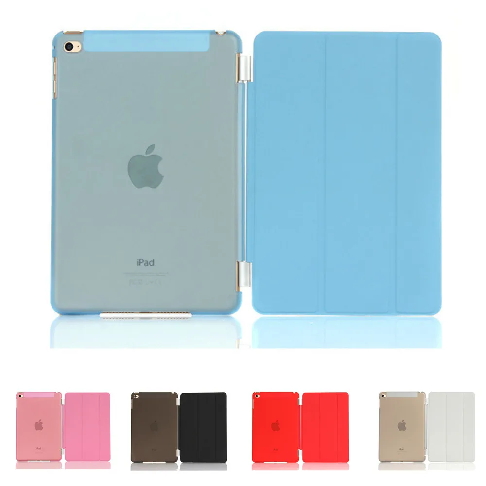 

Slim Smart Soft PU Leather + Cover Hard Translucent Plastic Shell Case for iPad Mini 4