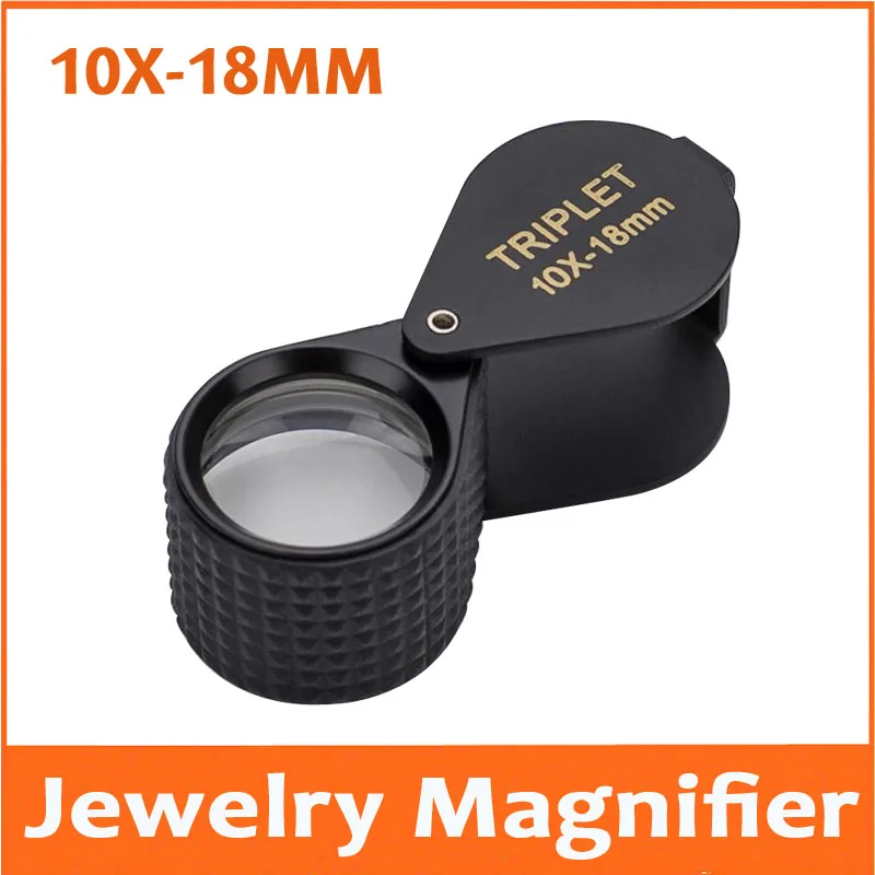 Lupa de mano plegable de metal de 30X Vidrio Óptico lente para la inspección de gemas de moneda 