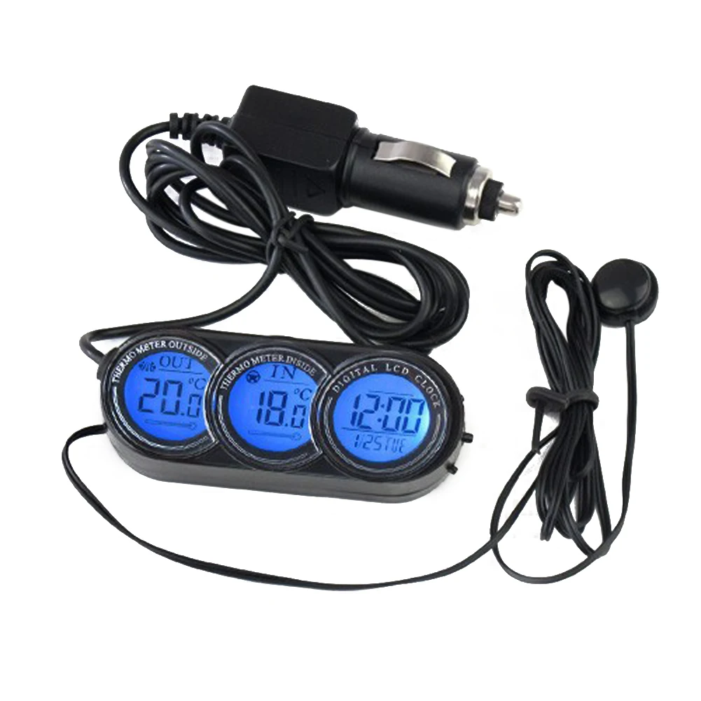Multi-function Car Auto Digital In/Out LCD Thermometer Calendar Clock Car Interior Temperature Display Backlight Car Clock