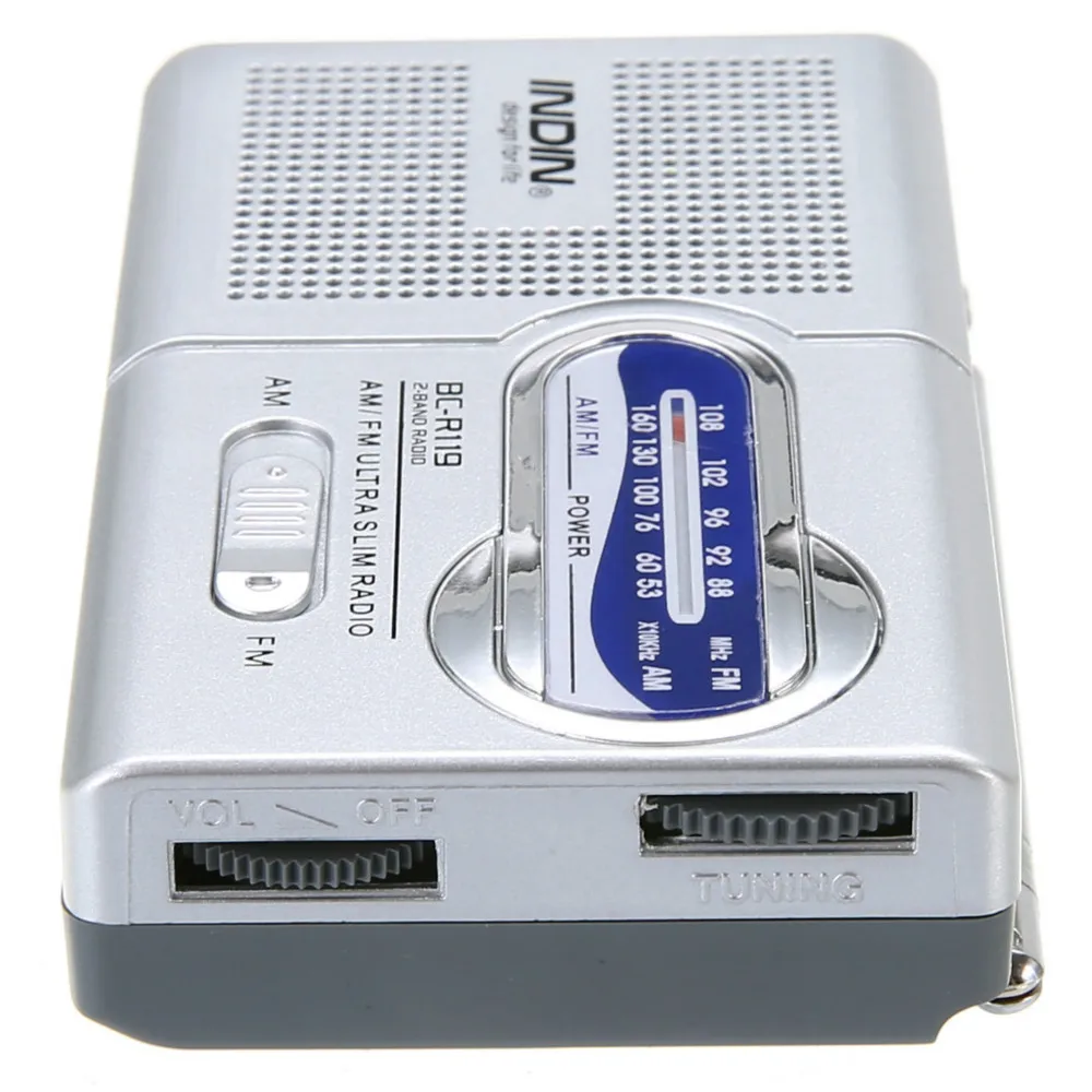 New DC 3V Mini Portable BC-R119 Radio Pocket AM/FM Telescopic Antenna Radio Receiver Speaker 3.5mm Mayitr