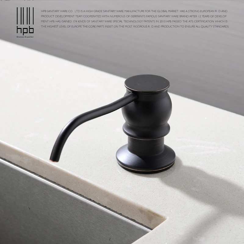  HPB Oil Rubber Bronze Kitchen Liquid Soap Dispensers Deck Mounted Soap Dispenser for Kitchen Built  - 32845738497
