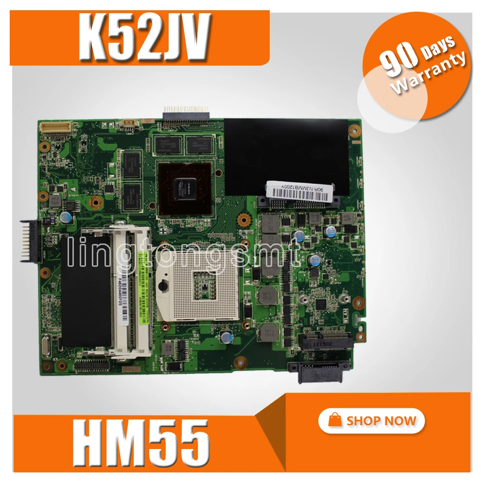 Для For Asus K52JV материнская плата для ноутбука Материнская Тест 100% ОК 1 ГБ HM55 GT310M REV | Материнские платы -32808192611