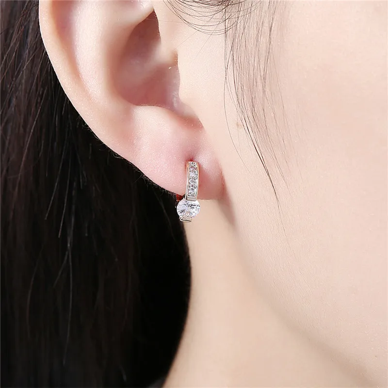 Zircon Gold Great Wall Pattern Clip Earring  (9)