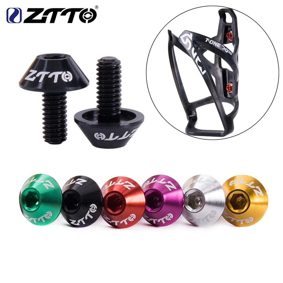 

ZTTO 1 Pair Ultralight Bike Water Bottle Cage Bolts Bicycle Bottle Holder Screw M5 5mm*10mm Bicycle Accessories