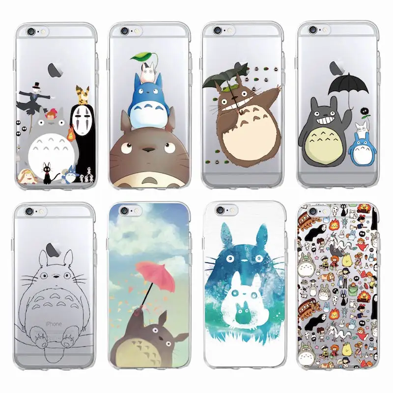 

Cute Totoro Spirited Away Ghibli Miyazaki Anime Kaonashi Soft Clear Phone Case for IPhone 7 7Plus 6 6S 5 5S SE XS Max SAMSUNG
